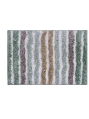 NWT Home Weavers Rectangle Striped Bathroom Rug Mat Green Multi 17 x 24
